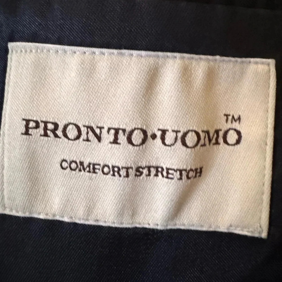 Pronto Uomo Mens Black Blazer Sports Coat Wool Size 48 X Tall - Picture 5 of 7